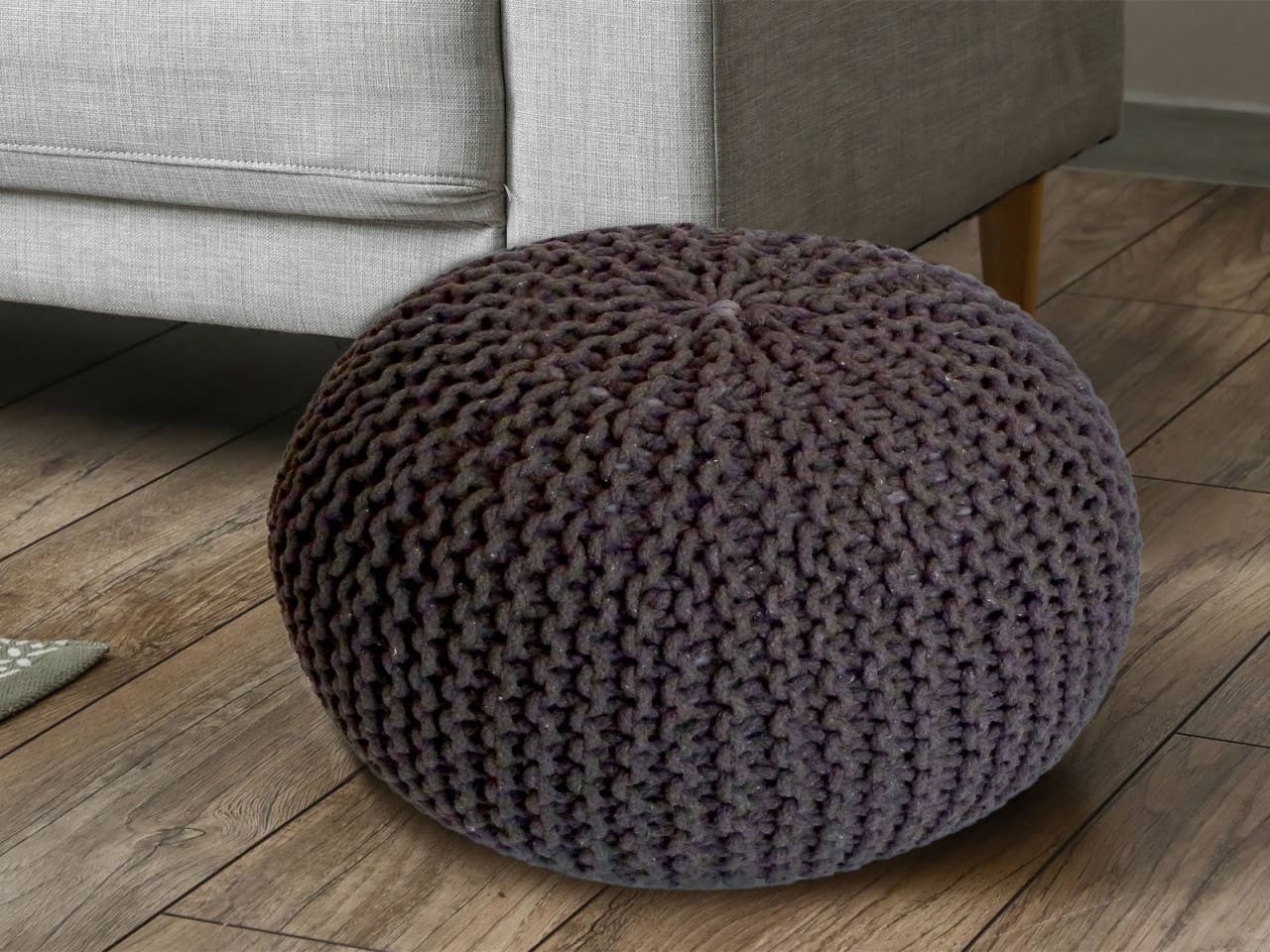Voglrieder - Wholesale Pouf - Pouf, diameter 55 cm, knitted stool, pouf, pouf, floor cushion, large30