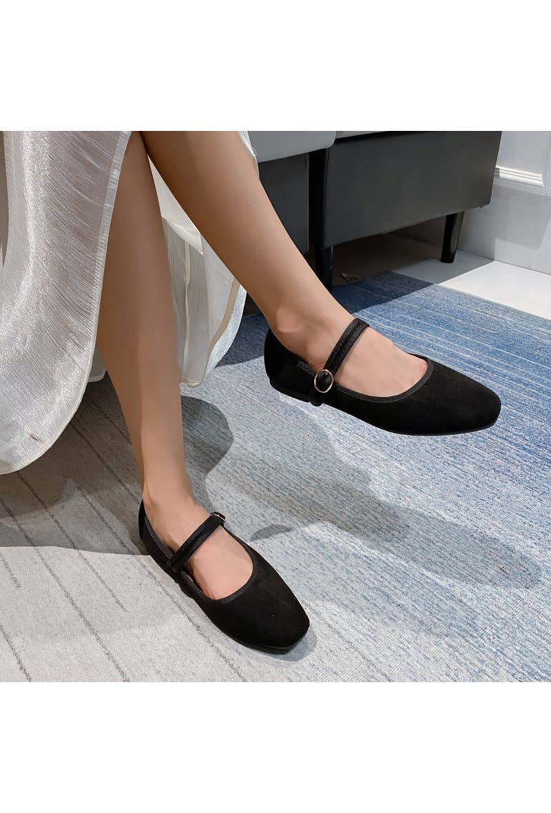 La Bottine Souriante - Wholesale Flats - Women's - Mary Jane Ballet Flats in Suede – Fine Buckle0