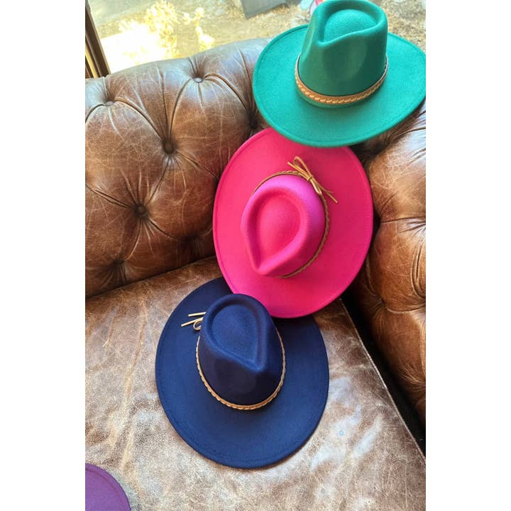 Bella Betty – wholesale Fedora – Women’s – Wide Brim Vegan Felt Rancher Hat with Braid Leather4