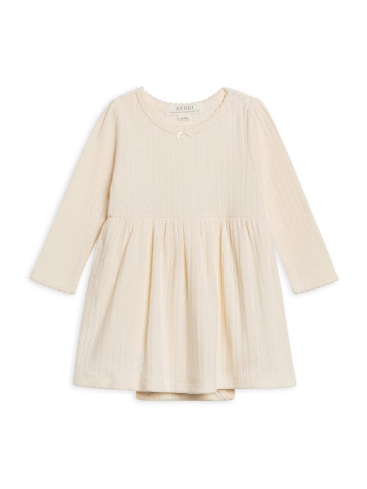 Colored Organics - Wholesale Dress - Baby - Willa Pointelle Bodysuit Dress - Ivory