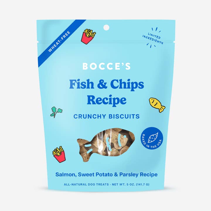 Fish & Chips Biscuits for wholesale by Bocce's Bakery