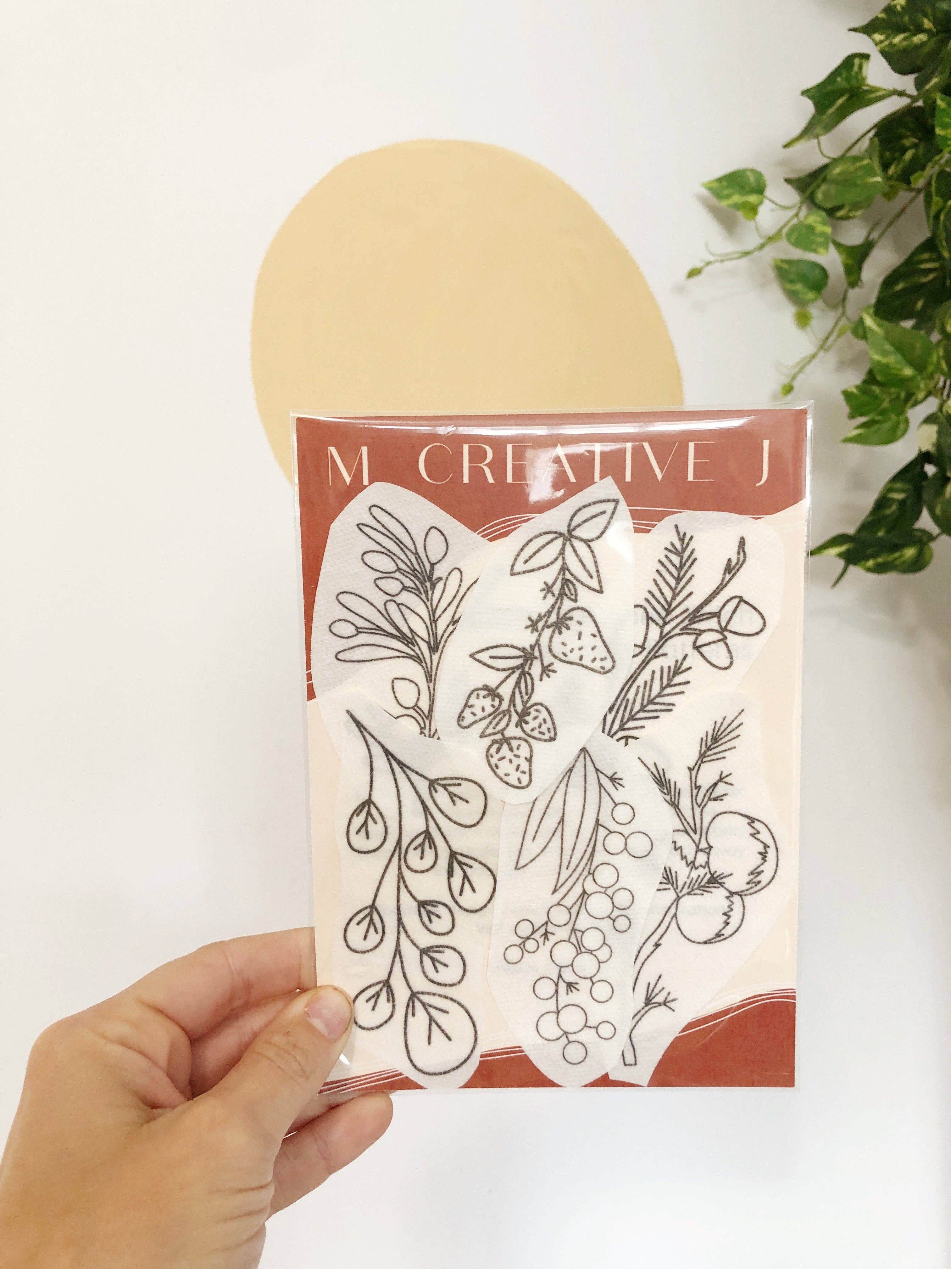 MCreativeJ – wholesale Embroidery/cross-stitch supplies – Botanical Branches Embroidery Patterns - Stick and Stitch Fruit and Plant Embroidery1