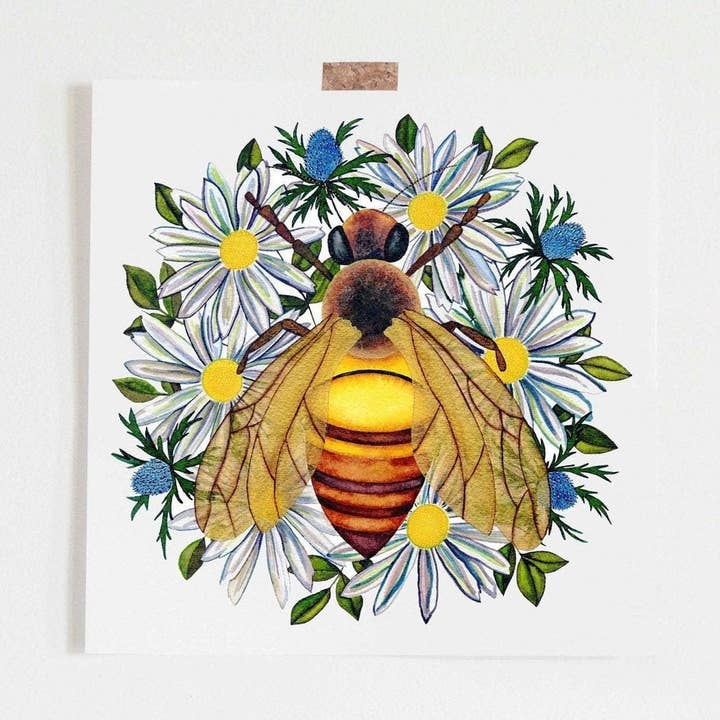 Candace Fincher – Großhandel Kunstdruck – Heimdeko mit Honigbienen-Aufdruck oder Hummel, Geschenk für Imker, Seehaus-Dekoration0