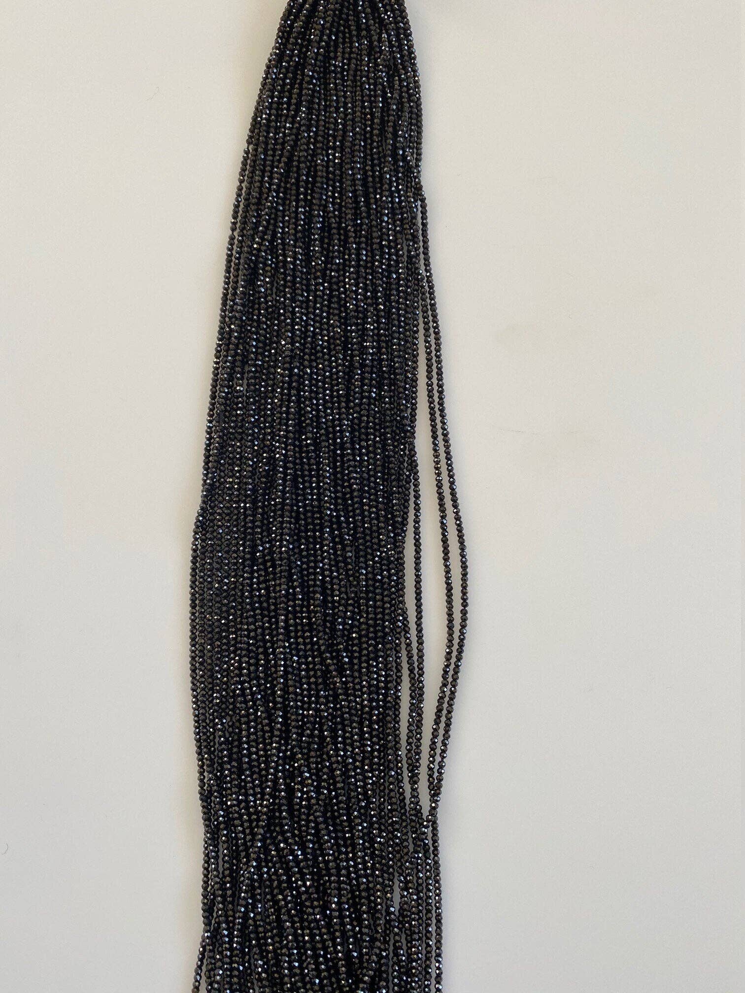 Purity Beads - Wholesale Beads - Black Spinel 5 strands. AAA Quality, 13" long Strands, Micro Faceted, Rondelles, Two Sizes Available: 2mm & 3mm.1