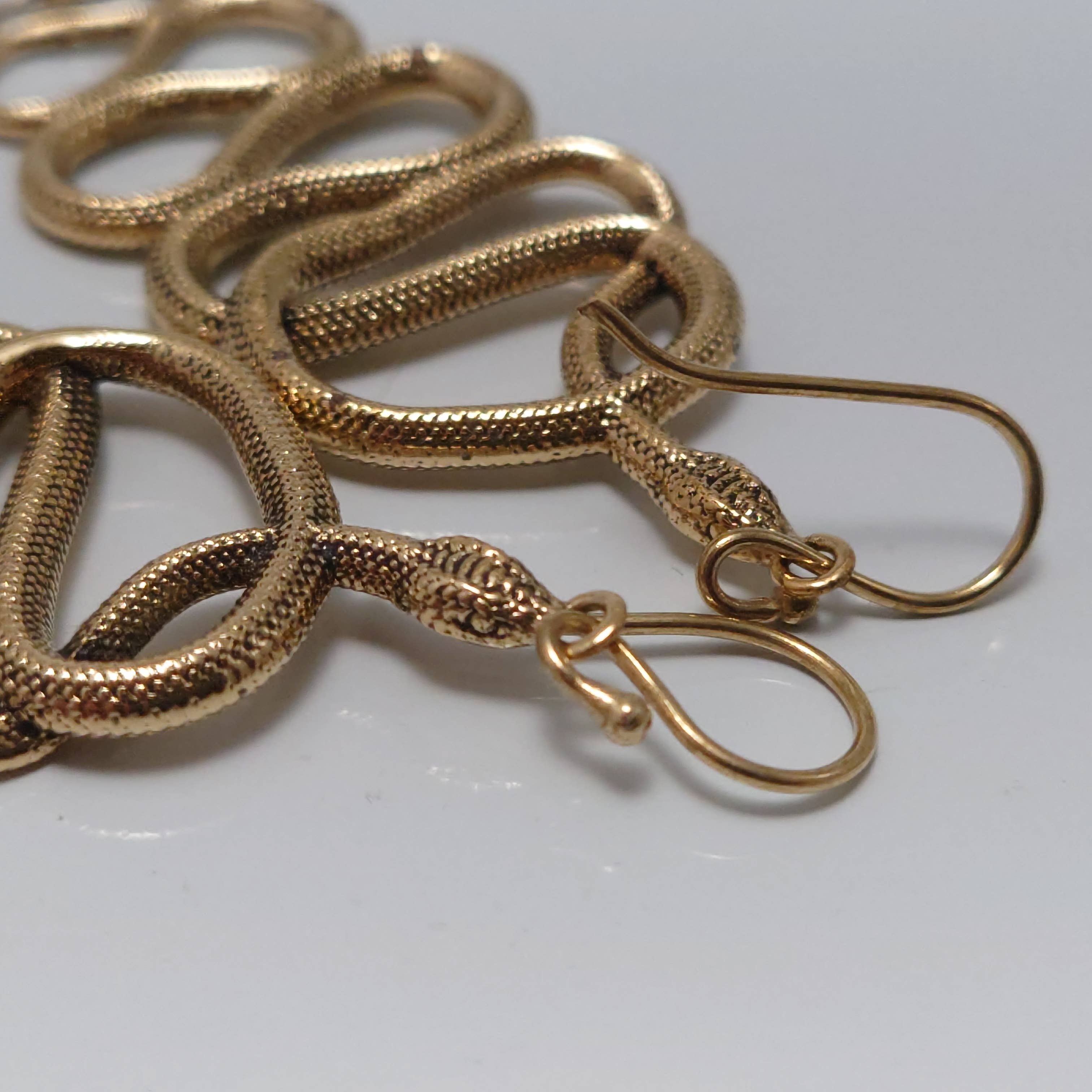 Tenzing Collections - Wholesale Dangle Earrings - Snake Earrings, Golden5