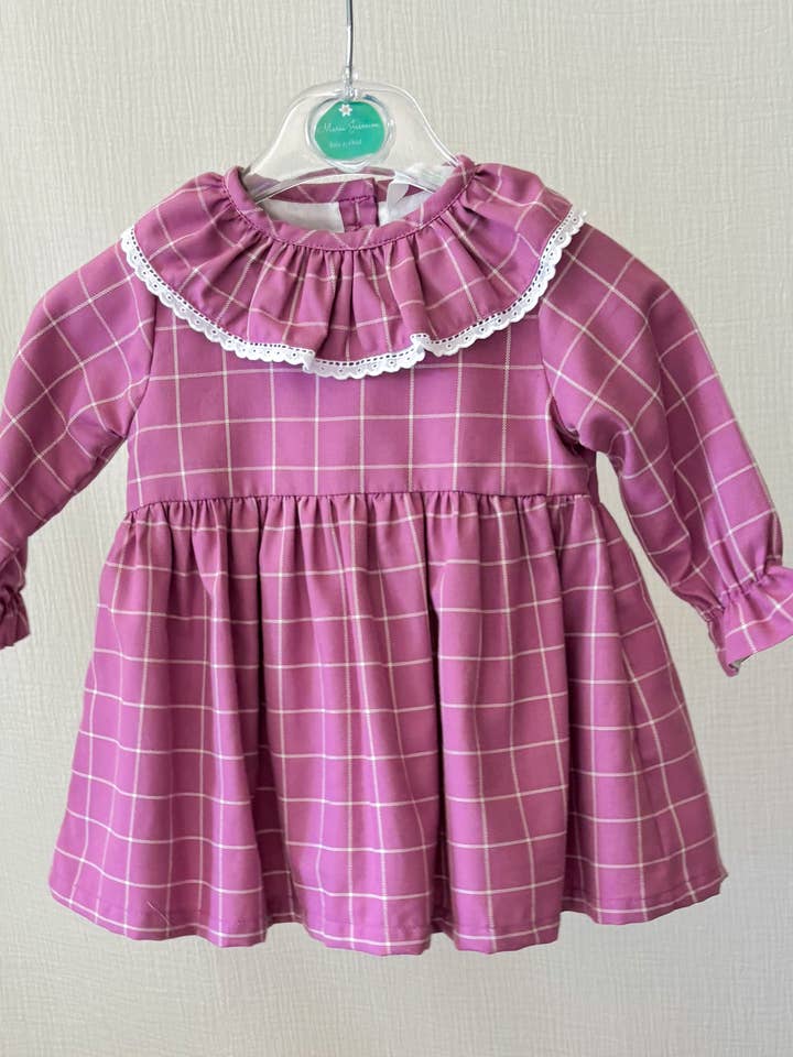 Pink Checkered Dress for wholesale by Maria Jasmim Baby & Child