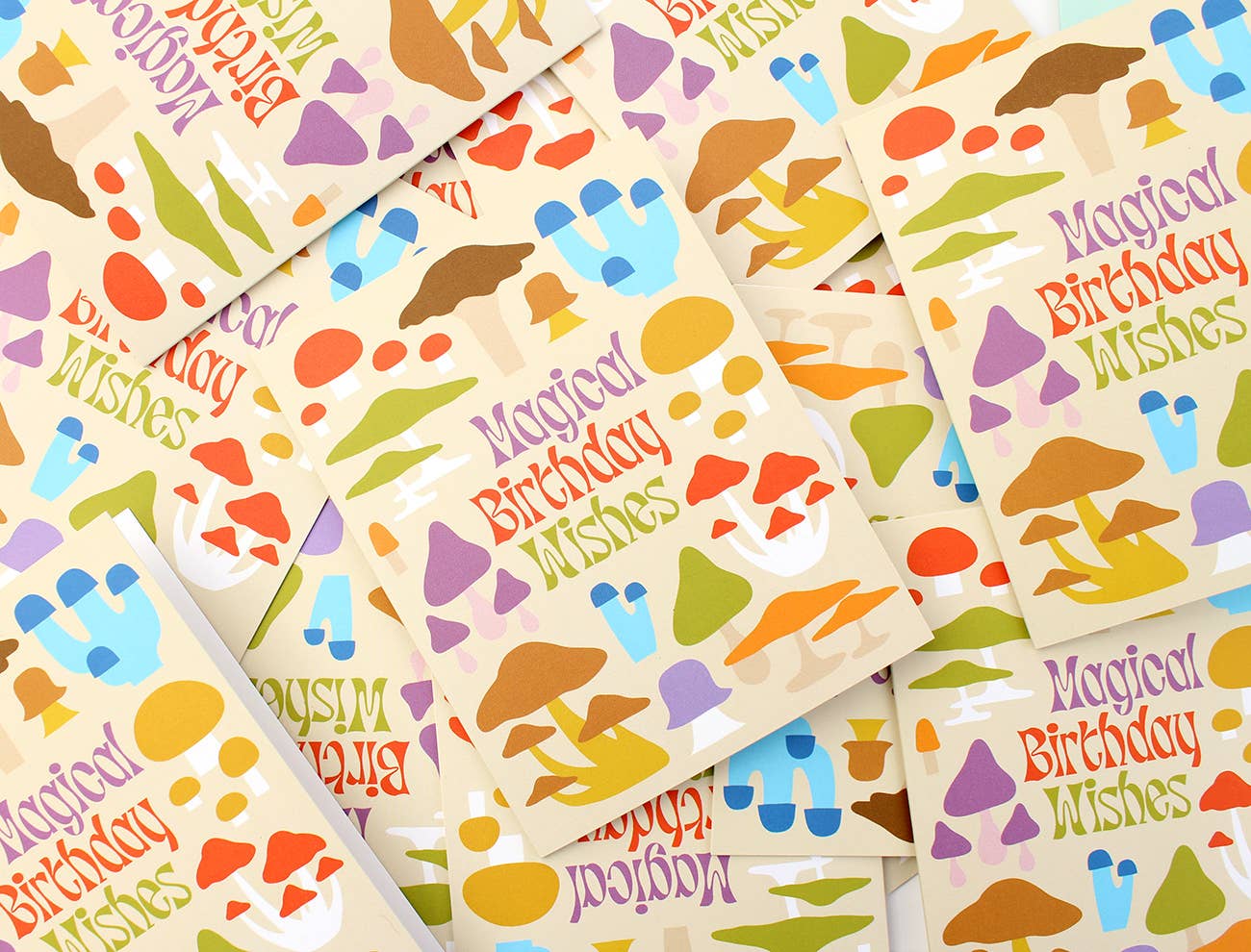 Klinger Creative - Wholesale Birthday Card - Magical Mushrooms Birthday Card colorful fungi funny eco A24