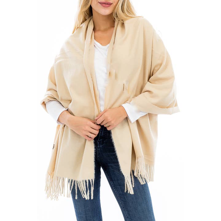 Cap Zone - Wholesale Scarf - Women's - Oversized Virgin Wool Sky Cashmere Oblong Wrap Shawl Scarf10
