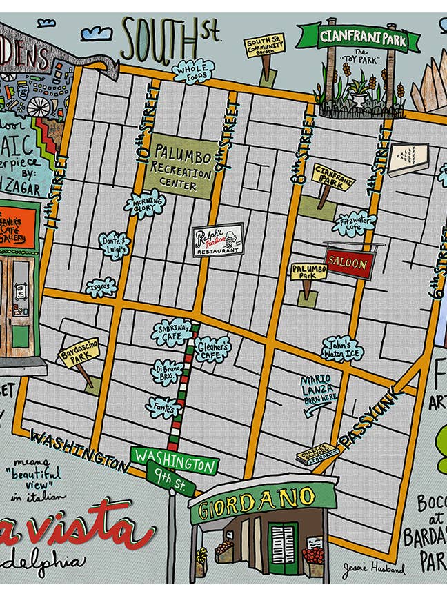 Mappa di Bella Vista, Philadelphia per la vendita all'ingrosso da parte di jessie husband