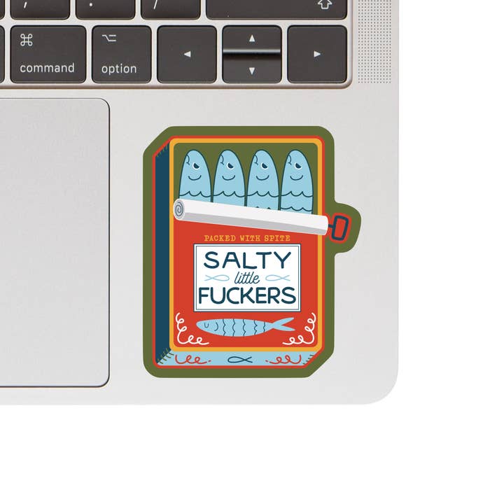 Juju and Moxie - Wholesale Phone & Laptop Stickers - Salty Sardines Fish Funny Swear High Quality Vinyl Sticker1