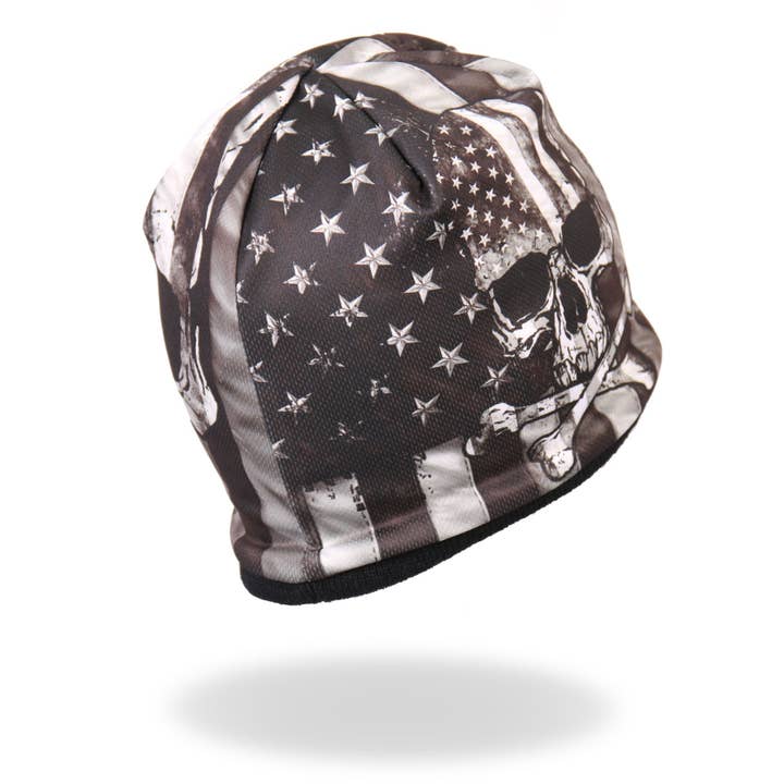 MULTI Hot Leathers KHC1033 Flag Skull Sublimated Beanie for wholesale on Faire