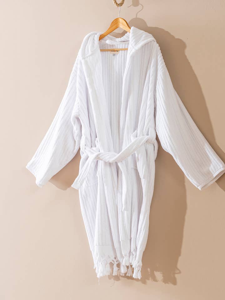 White Bathrobe Handloom Turkish Cotton Resort Heavy Luxury  and other Purchase Wholesale white robe. Free Returns & Net 60 Terms on Faire trending on Faire.