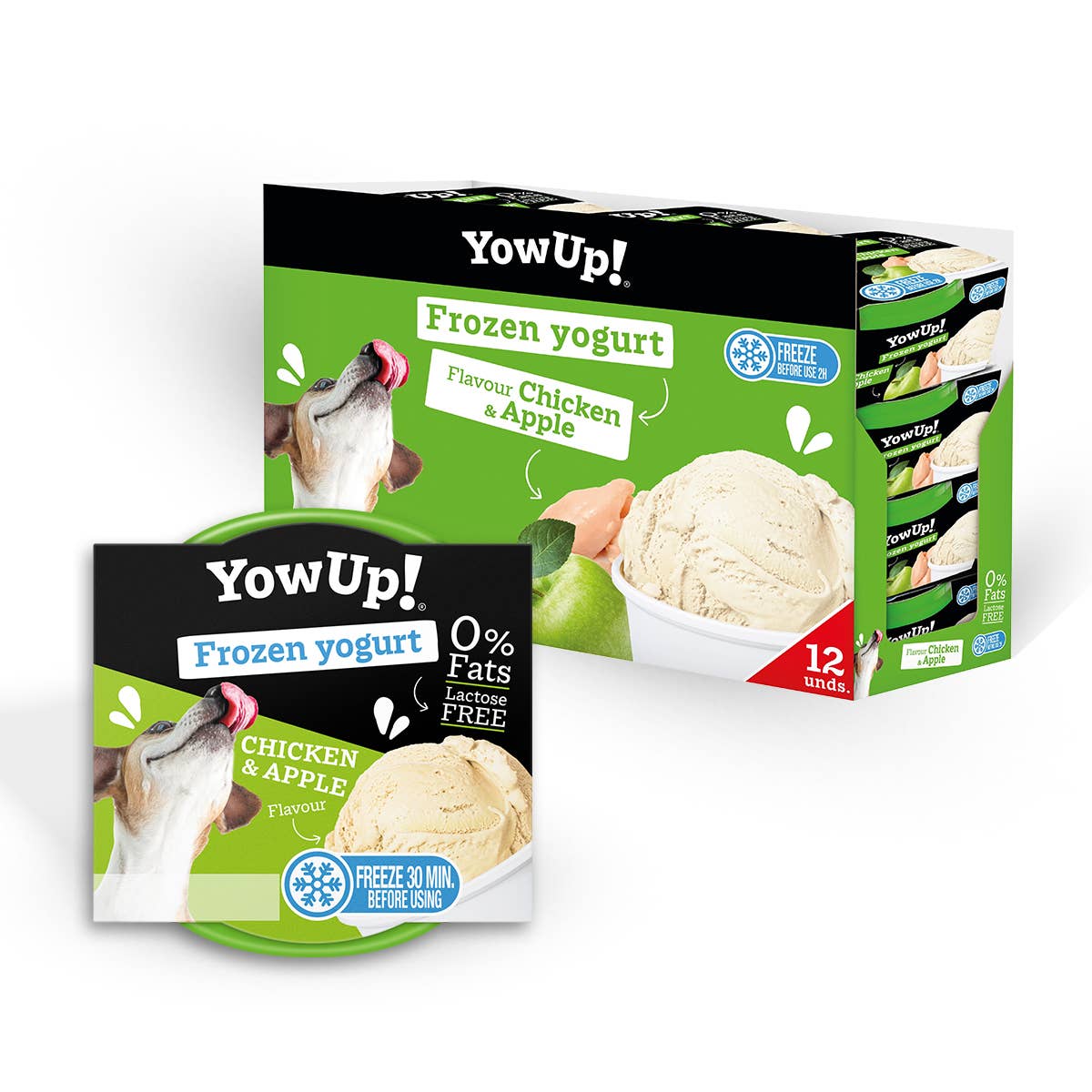 B&W Werbeartikel GmbH - Doggyroller - Wholesale Pet Treats - Dog - YowUp Ice Cream Yogurt Apple Chicken (pack of 12) - 0% fat1