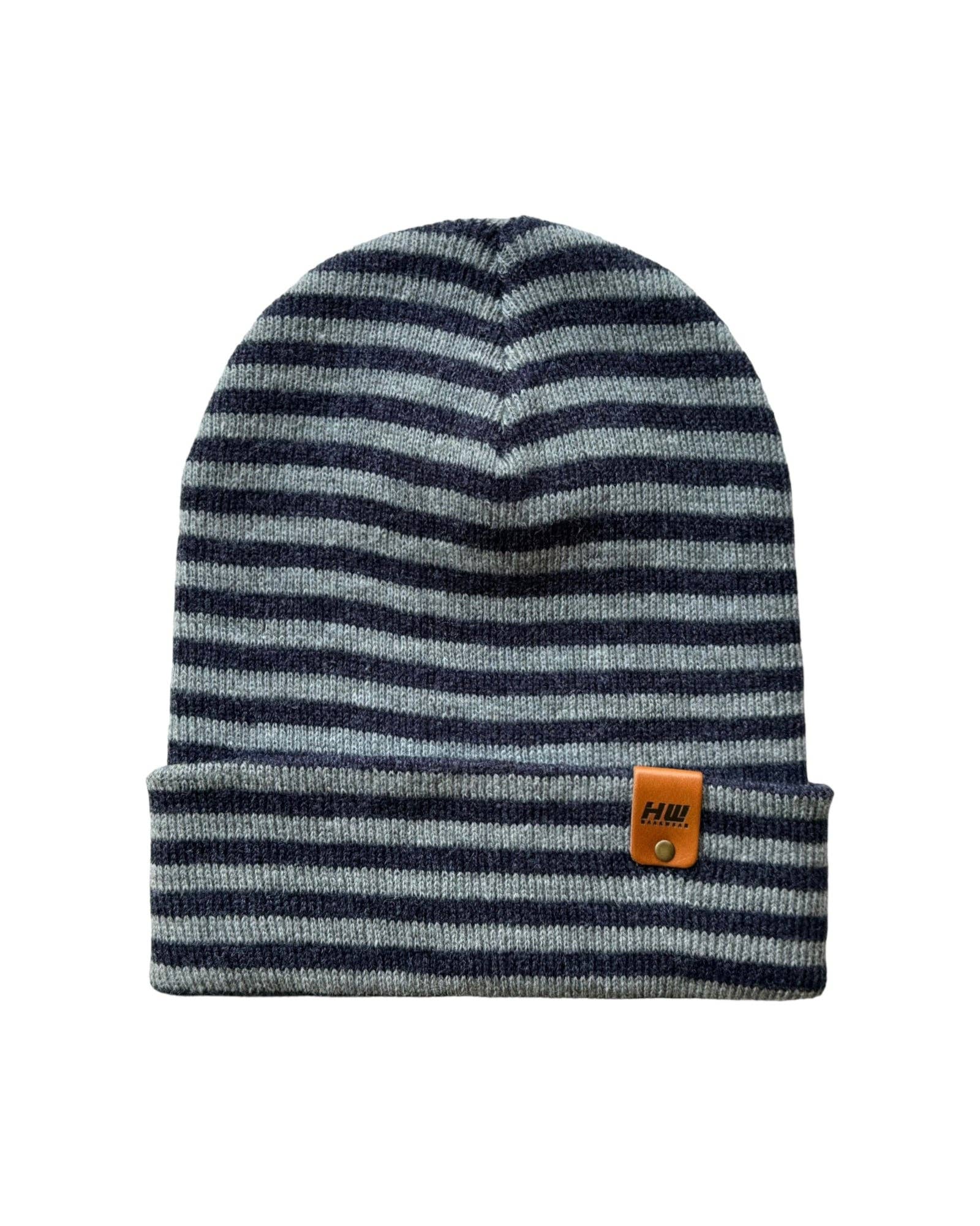 HAAKWEAR Classic RORO Cuffed Beanie / Hat - Gray / Denim, Made in USA for wholesale on Faire0