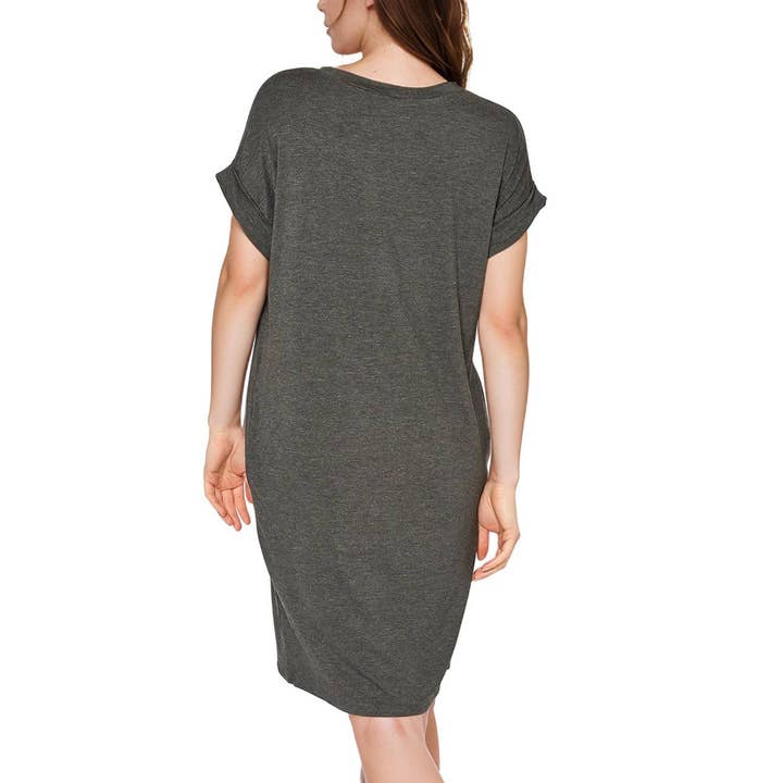 Robin K – Engroshandel Kjole - Dame – Kvinders Bellatrix V-hals T-shirt Kjole med Lomme9