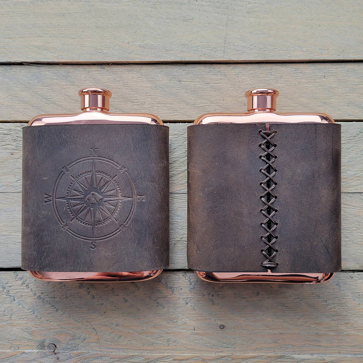 Orcas Island Leather Goods - Wholesale Flask - Leather-Wrapped Flasks2