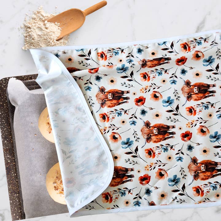 Highland Cow Reusable Cookie Sheet Pan Proofing Cover for wholesale by Summit Sourdough