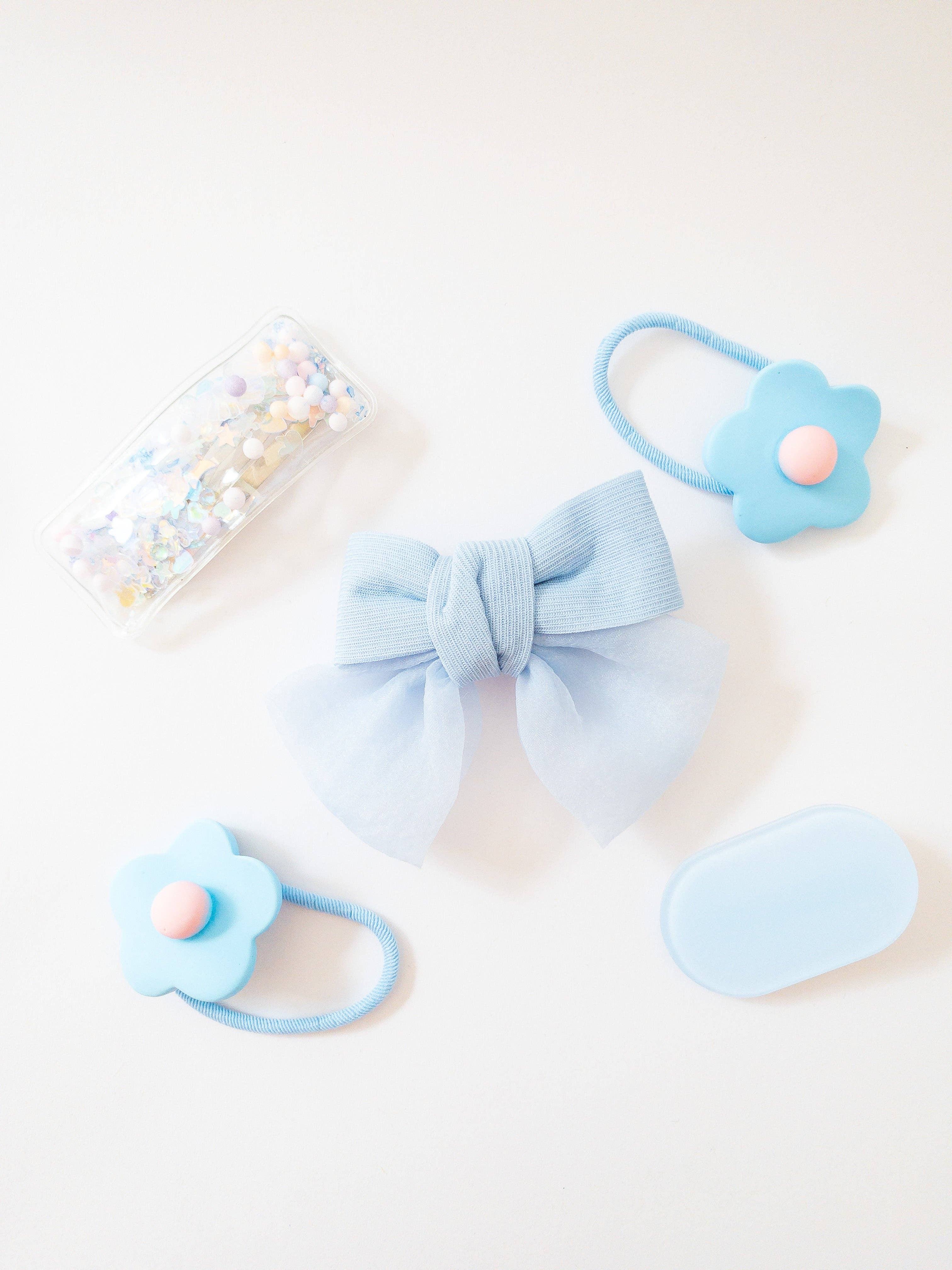 Eggy Cakes - Wholesale Haaraccessoireset - kinderen - Shay Bow and Confetti 5-delige haarclipset2