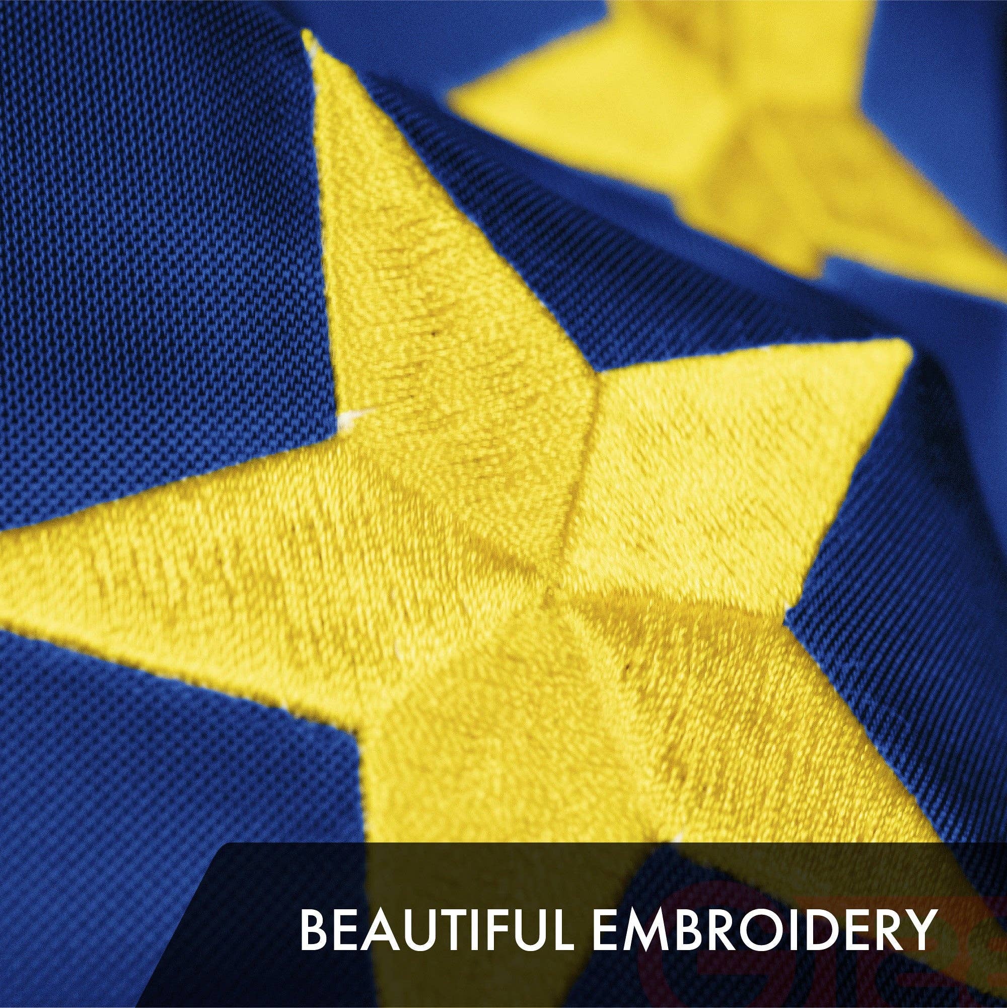 G128 - Vente Drapeaux - Drapeau de l'État de l'Alaska G128 | 2 x 3 pieds | Polyester 300D brodé de la série ToughWeave | Motif brodé, intérieur/extérieur, œillets en laiton2