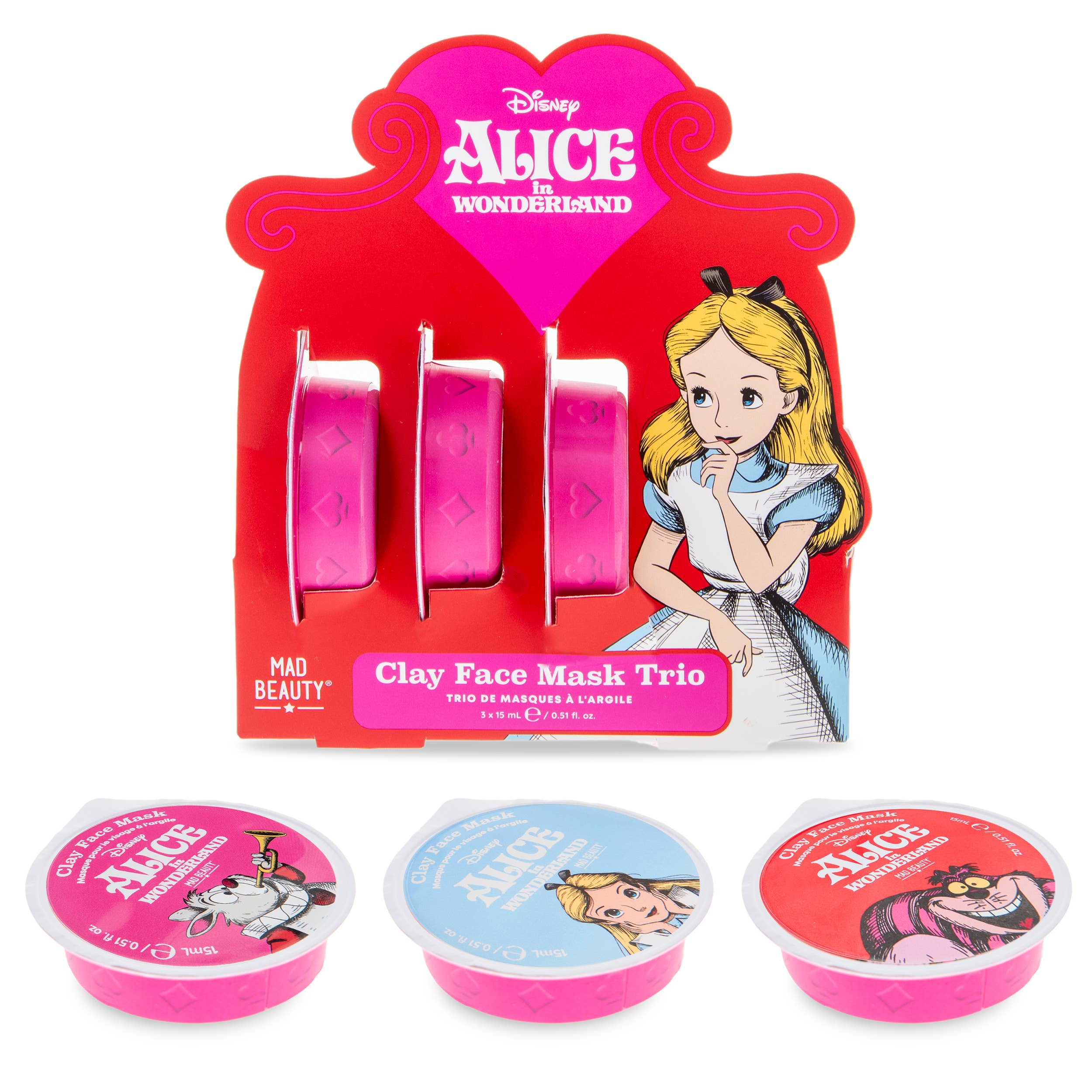 Mad Beauty - Vente Masque pour le visage - Mad Beauty Disney Alice au pays des merveilles Trio de masques visage à l'argile1