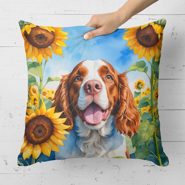 Coussin Welsh Springer Spaniel in Sunflowers 18x18 DAC6171 pour la vente par Caroline's Treasures