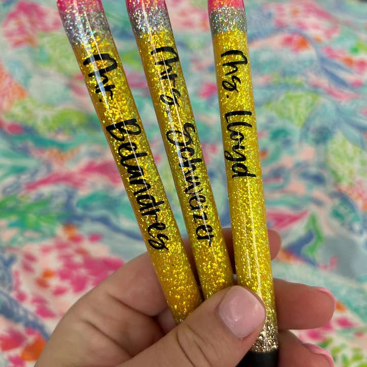 Penna a matita con glitter per la vendita all'ingrosso da parte di The Pink Peach