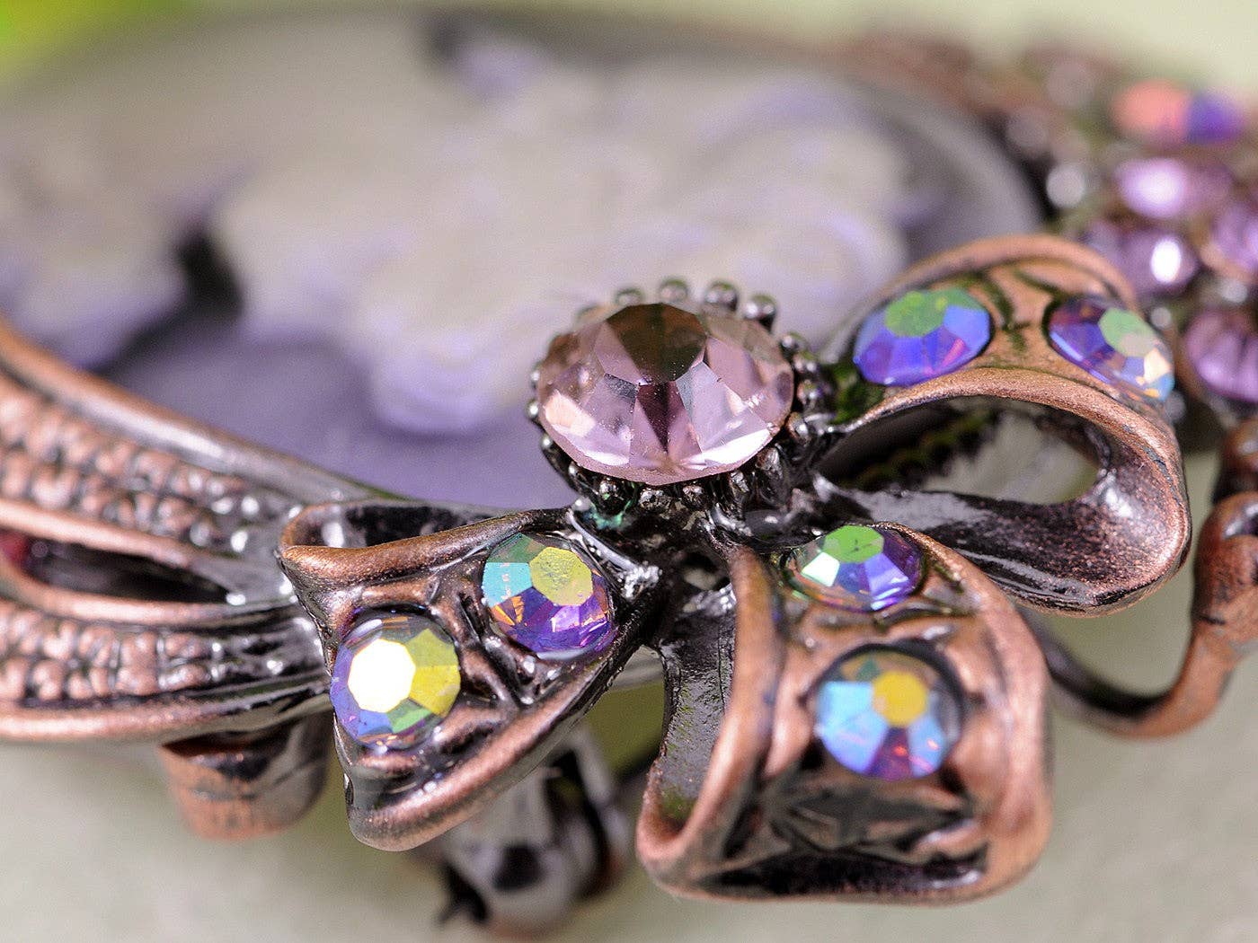 AK Brand - Wholesale Brooch - Vintage Victorian Cameo Brooch Maiden Flower Ribbon Bow13