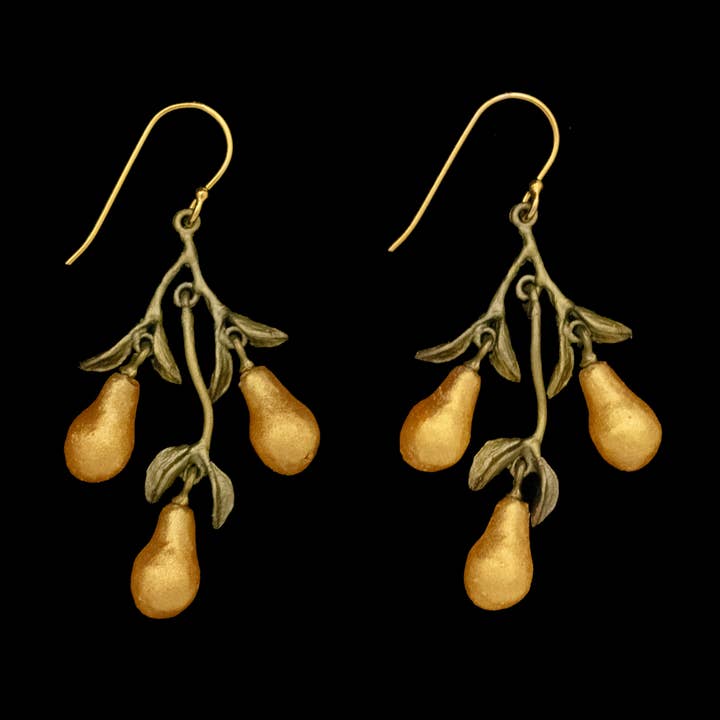 Golden Pear 3-Drop Wire Earrings for wholesale by Michael Michaud