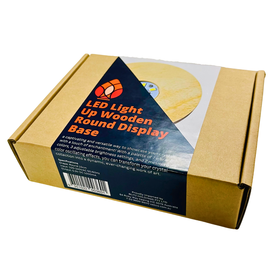 SALTCO AUSTRALIA - Wholesale Accent/Desk Lamp - LED Wooden Display Light Base – White Cord (240V)3