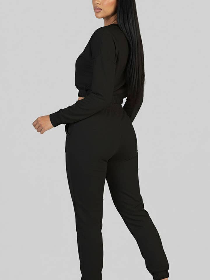 CAPELLA APPAREL - Wholesale Lounge Set - Women's - French Terry Elastic Waist Pullover & Joggers Set2