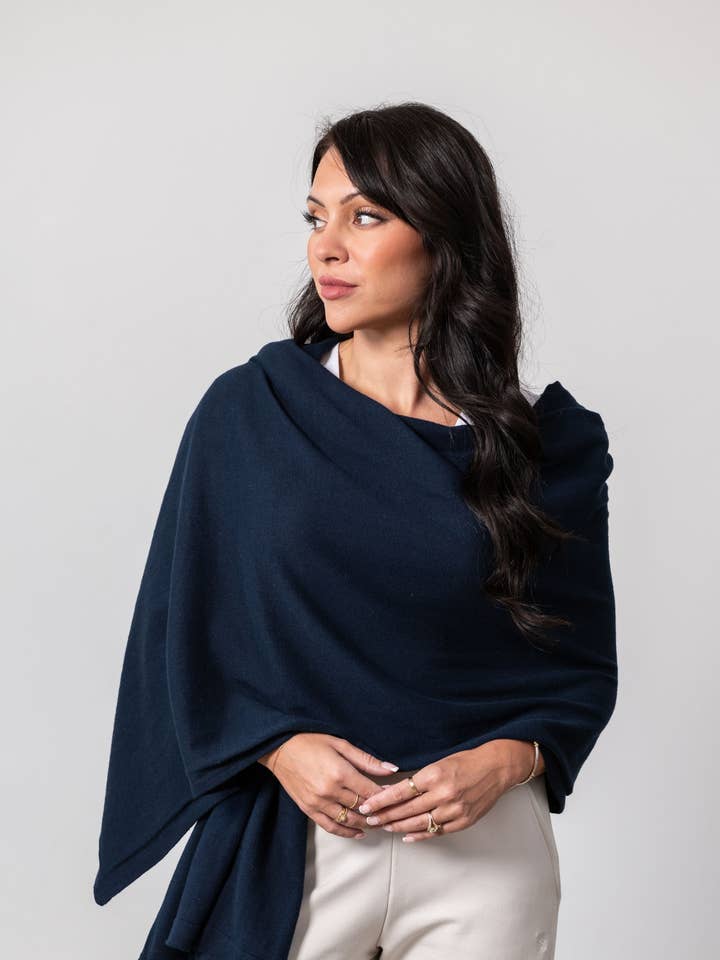 Dreamsoft Organic Cotton Travel Scarf Oxford Blue for wholesale by zestt organics