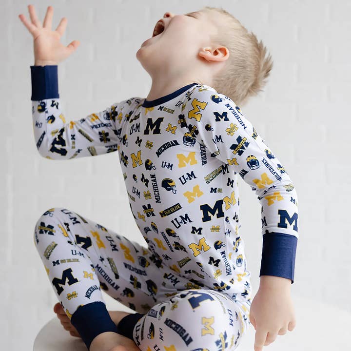 Michigan Wolverines Two-Piece Pajama Set for wholesale by Tailgate Tikes