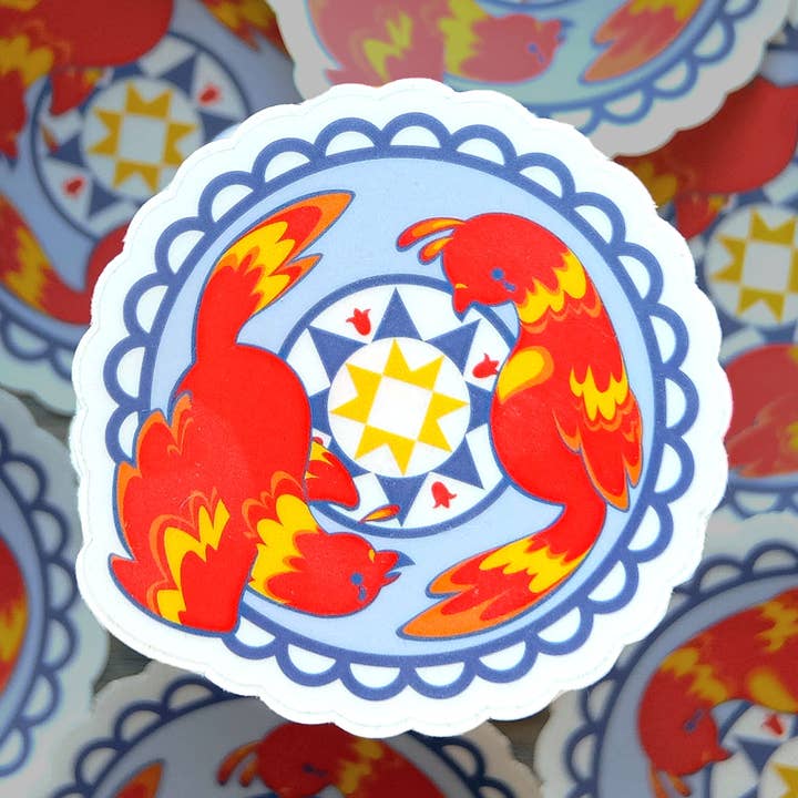 Bunter niederländischer Vinyl-Aufkleber von Distelfinks PA für den Großhandel von Thistle Finch Designs