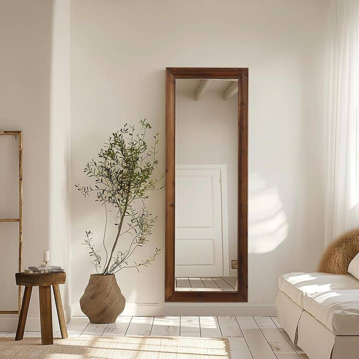 Rustic Farmhouse Full Length Mirror 64x21 Inch Wood Frame for wholesale on Faire2