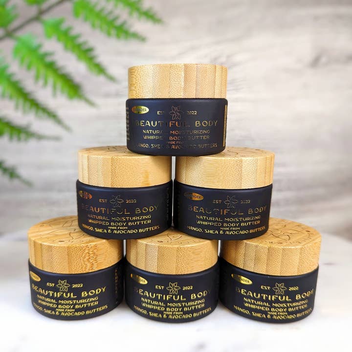 All natural whipped body butter, non greasy for wholesale by Hang Loose Creations