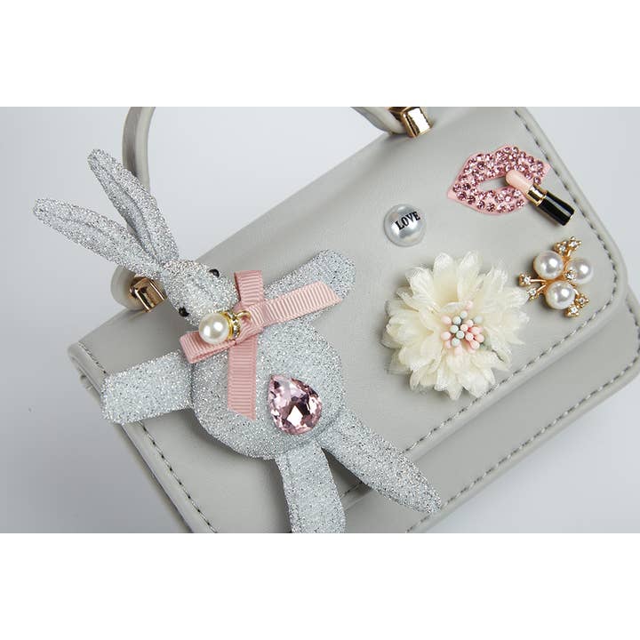 Doe a Dear - Wholesale Crossbody bag – kids - P15 B1207 Bunny Applique Purse (3 Colors)5