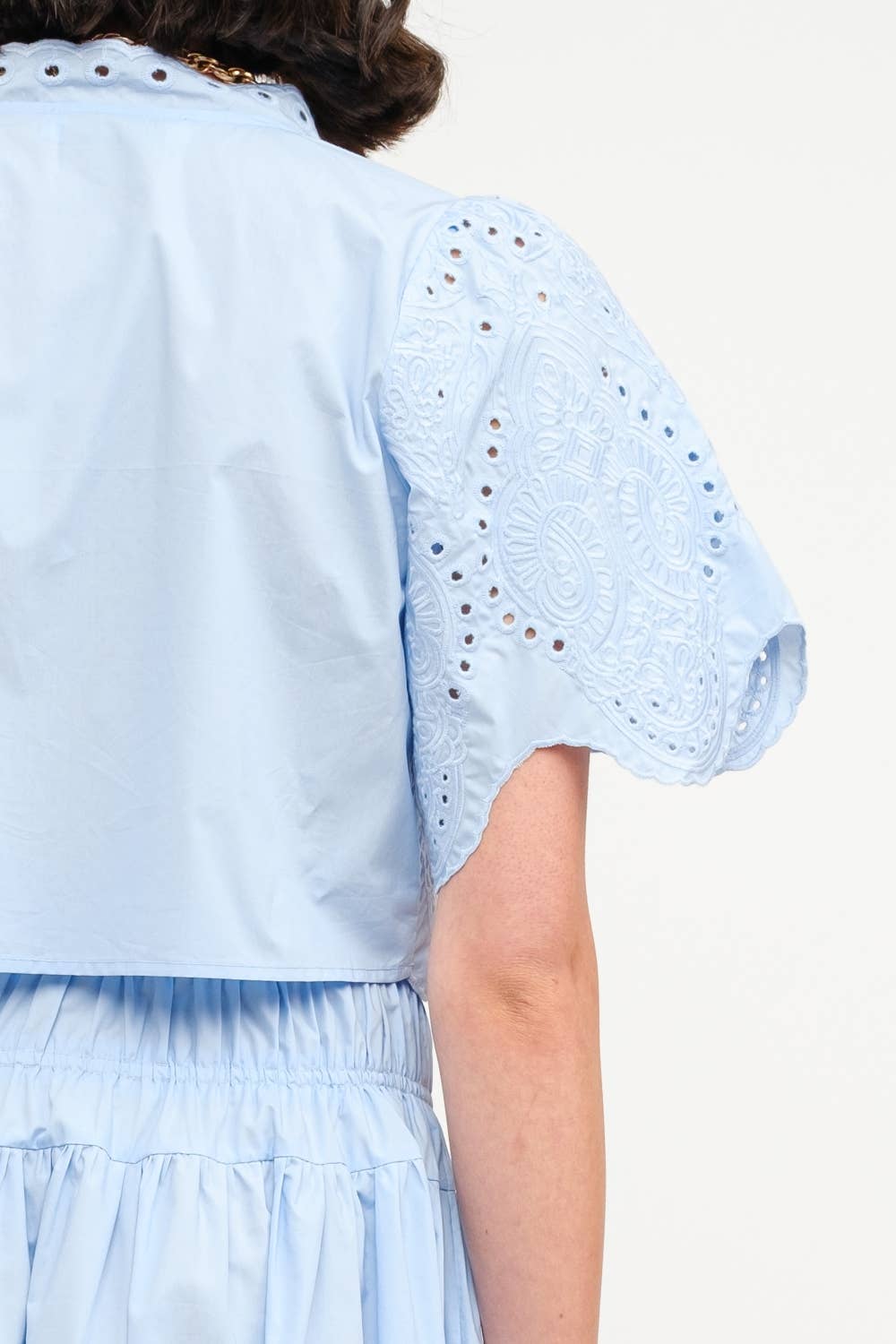 MARGOT BABY BLUE BLOUSE for wholesale on Faire5