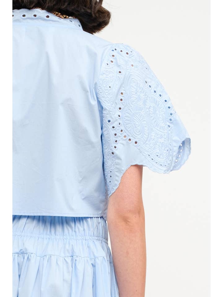 MARGOT BABY BLUE BLOUSE for wholesale on Faire5