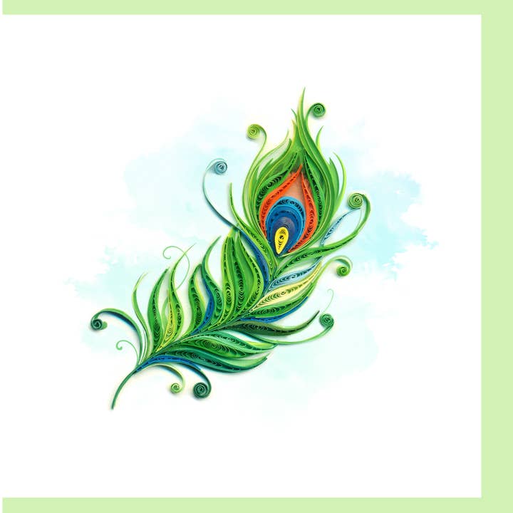 Belle carte à plumes pour la vente par Blue Bird Cards