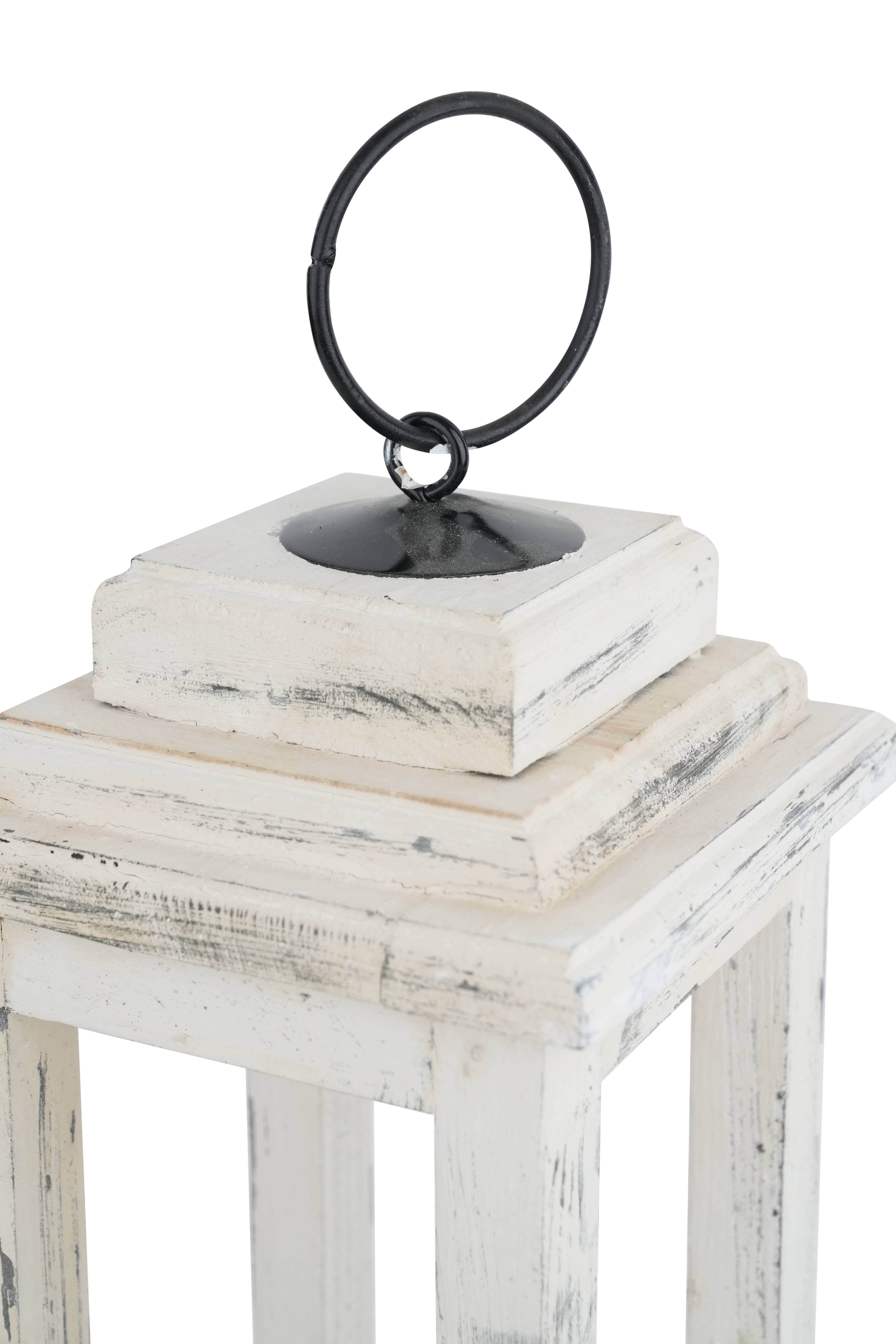 My Amigos Imports – wholesale Lantern – Monticello Lantern-Farmhouse Wood-7x7x17 inch-Vintage White2