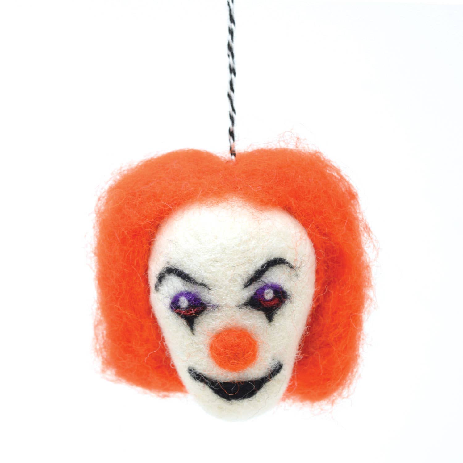 Black Yak Ltd - Wholesale Ornament - Felt Decoration - Clown Halloween Hanging Felt Decoration