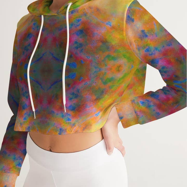 Two Wishes Sunburst Cosmos Kapuzenpulli für Damen für den Großhandel von Fridge Art Boutique