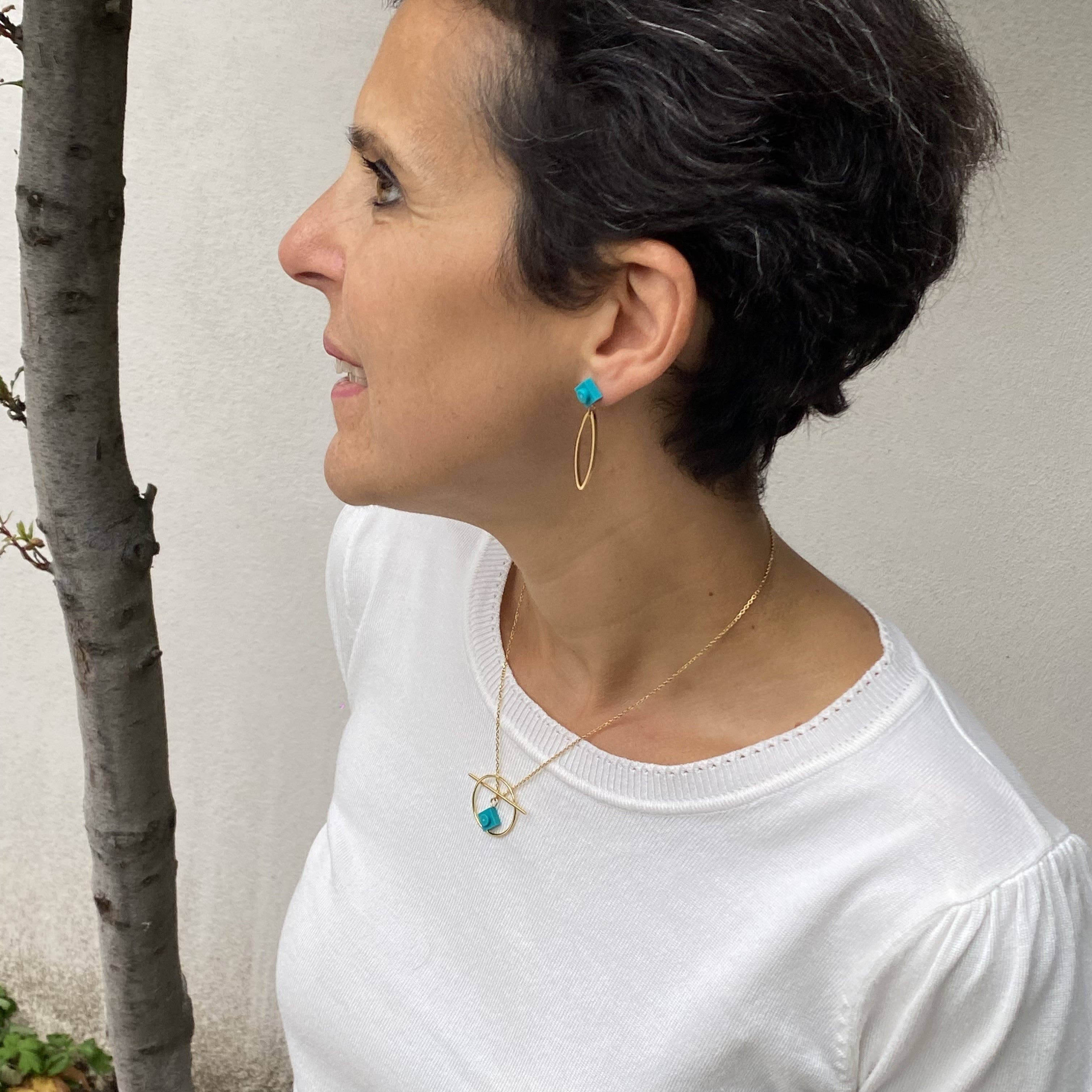 Brique d'Oreille - Wholesale Pendant/Charm Necklace - Geometric necklace with a Lego brick - Les Astucieuses11