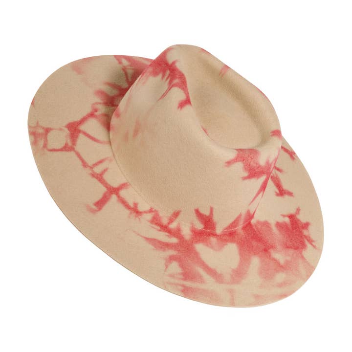 American Hat Makers - Wholesale Fedora - Unisex - Tie Dye Wool Felt Fedora Hat - Style Demi3