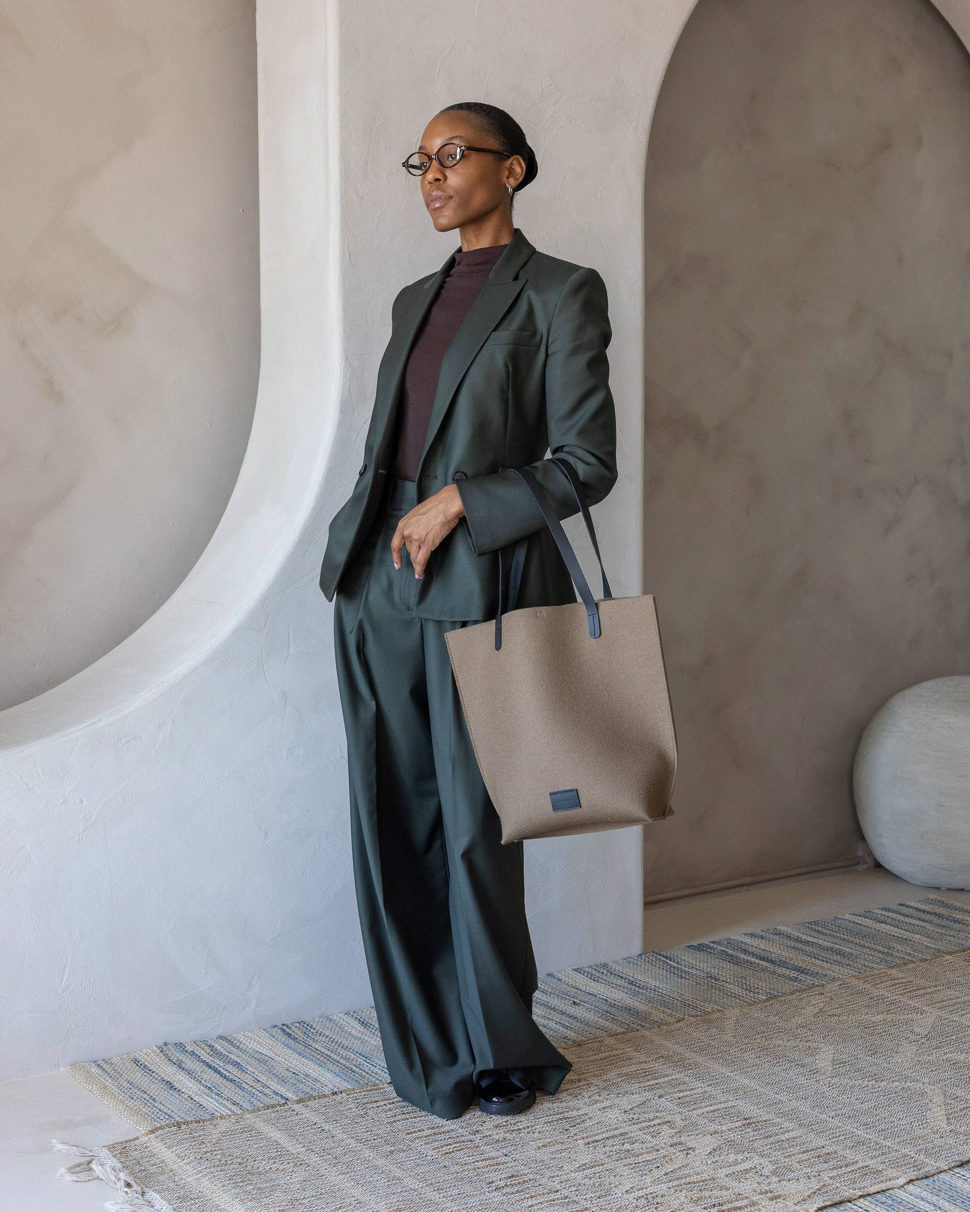 Graf Lantz - Wholesale Tote Bag - Women's - Hana Merino Wool Tote - Cumin Black3