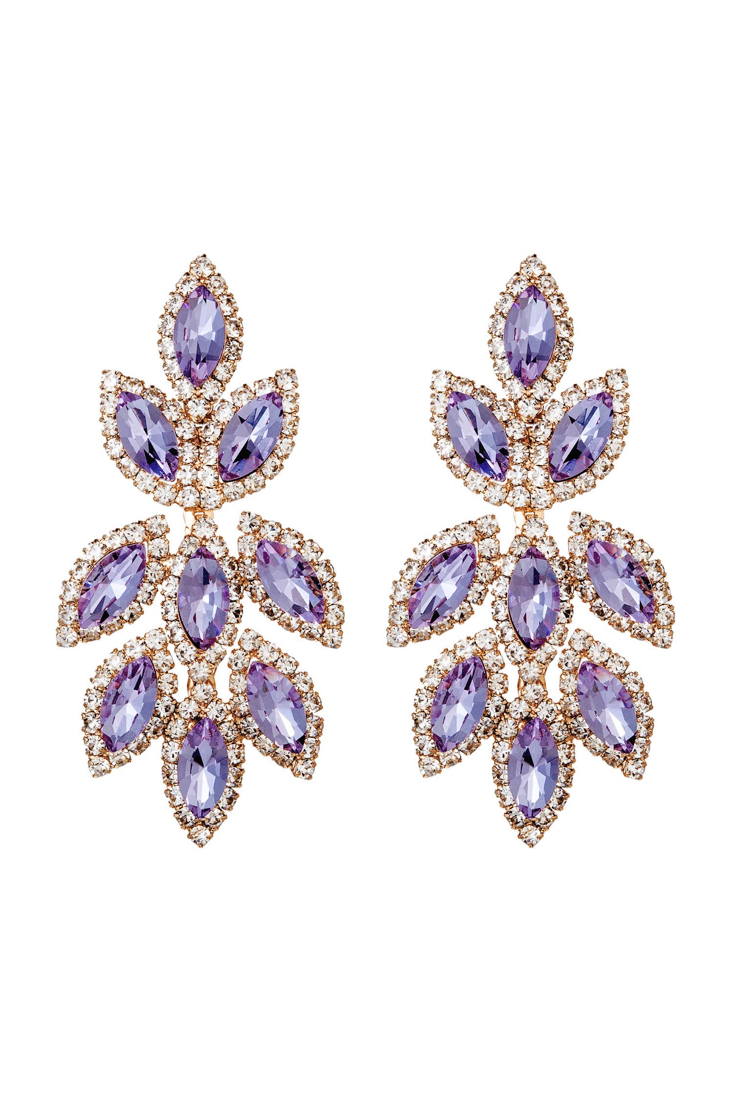 Chicas - Wholesale Dangle Earrings - Pair of drop earrings with crystal jewel rhinestones 4401112