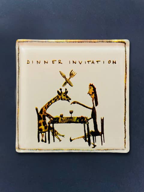 Magnete in vetro per invito a cena per la vendita all'ingrosso da parte di CARNEOL GLASS