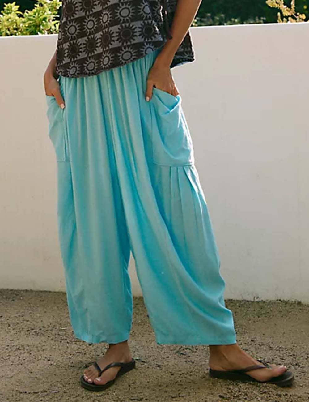 Sweetkama - Wholesale Pants - Women's - Ladies Elastic Waist String Tie Pocket Cuzy Pants14