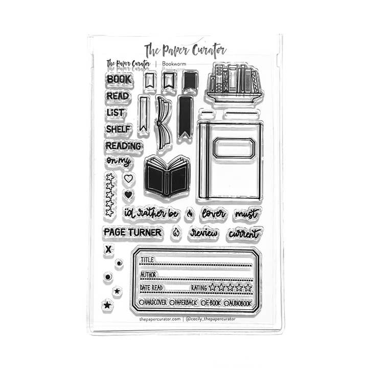 Bookworm 4x6" Stamp for wholesale by The Paper Curator