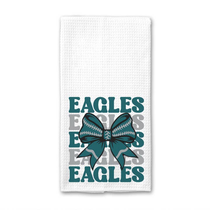 Eagles Football Bow Waffle Weave Towel for wholesale by Into The Desert